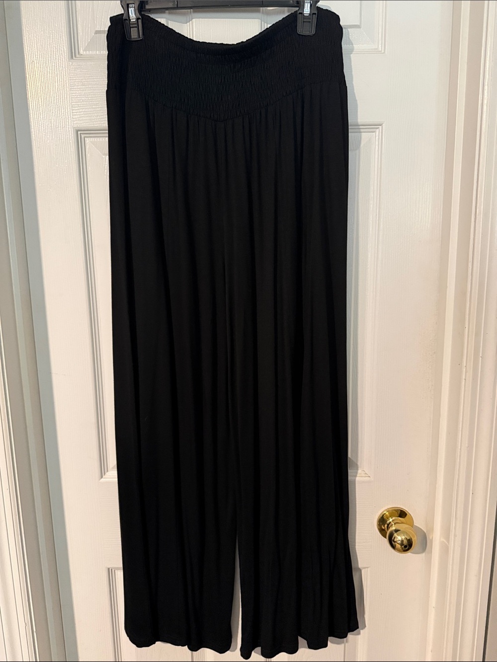 EARTHBOUND Black Wide-Leg Smocked Waist Palazzo Pants